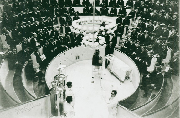 Photo of a lecture hall full of students