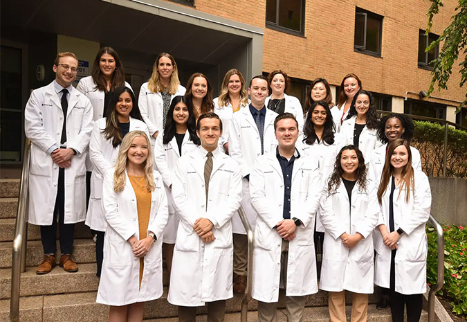 Group photo of residents of the Thomas Jefferson Pharmacy program.