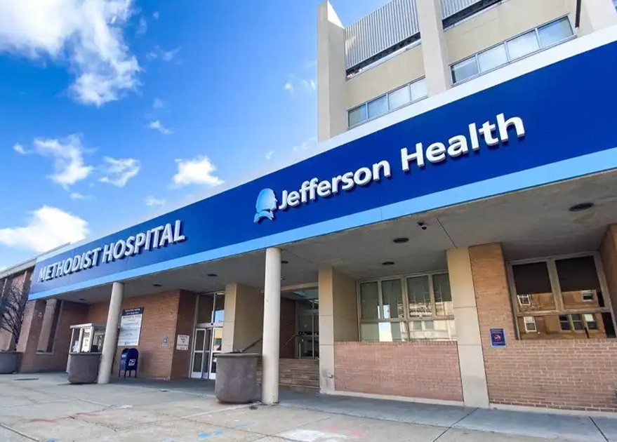 Entrance of the merged Methodist Hospital and Jefferson Health.