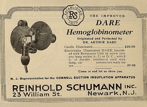 Image of an advertisement for the Dare Hemoglobinometer. (Credit: Wikipedia)